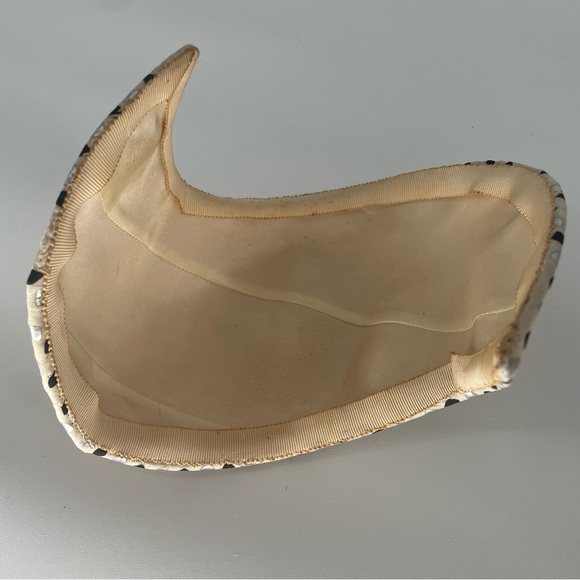 2FOR$30 Vintage Cream Fascinator With Black & Silver Pattern / Headband - Picture 6 of 14